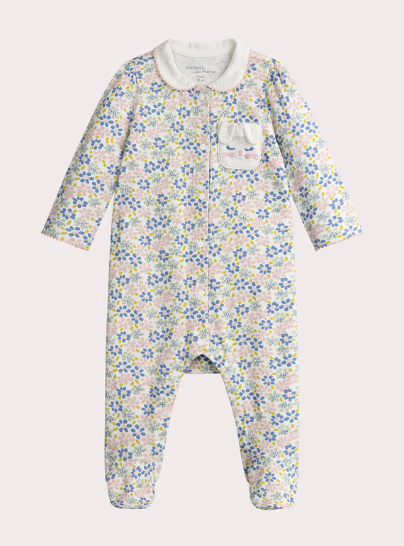 Floral print sleeper for baby girl  VEFIGREFLE / 24WH1374GRE001