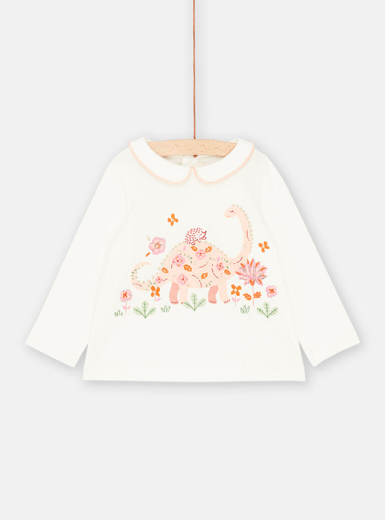 Baby girl's ecru bra with dinosaur and fantasy motifs SIVERBRA / 23WG09J1BRA001