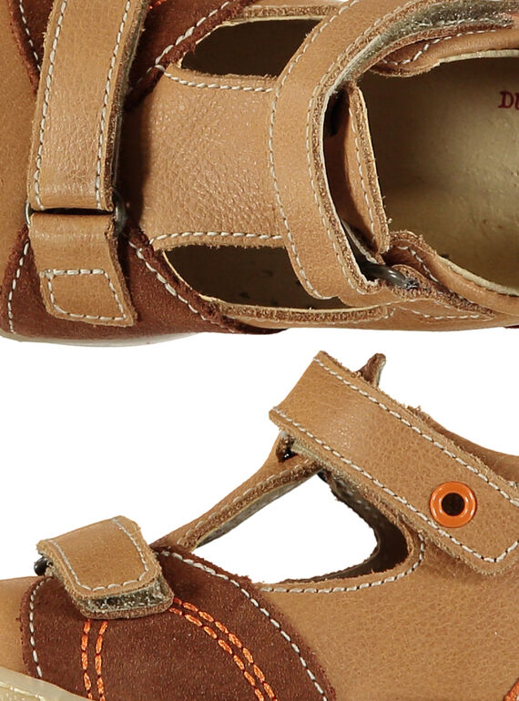 Baby boys' smart leather T-bar shoes. FBGSALNIA2 / 19SK3881D13804