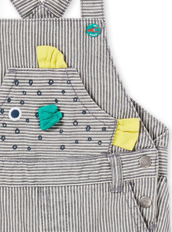 Grey dungarees mottled baby boy LUVISAC / 21SG10U1SAC943