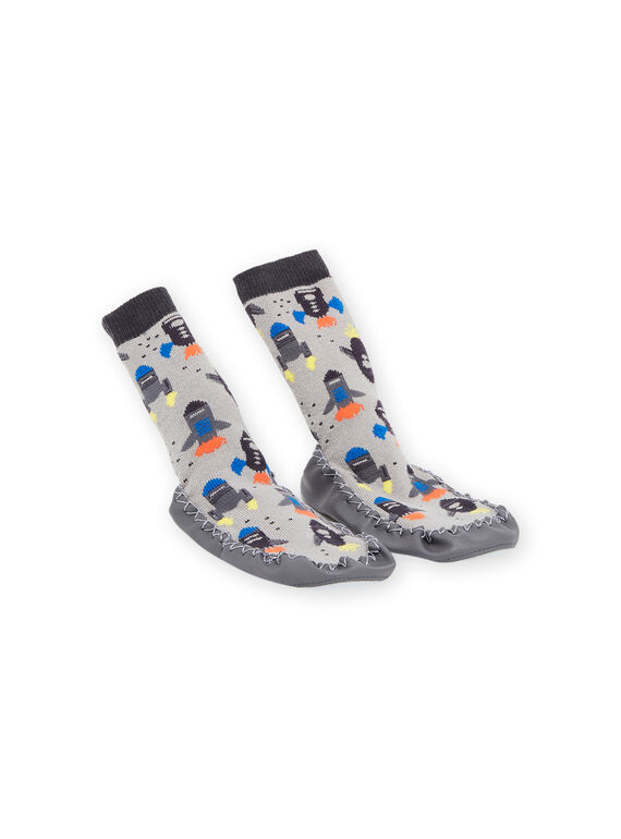 Slippers socks with rocket print POCHO7AOP2 / 22XK3643D08940