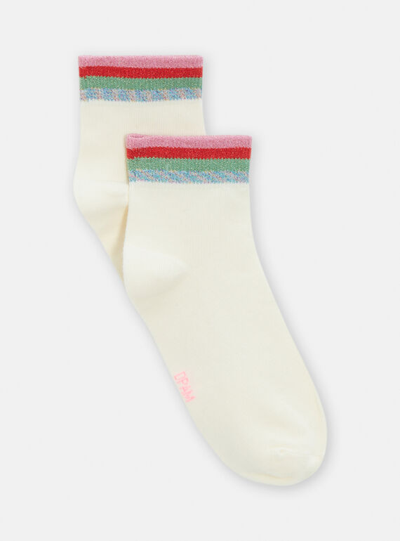 Girl's ecru socks TYACLUCHO / 24SI01C3SOQ001