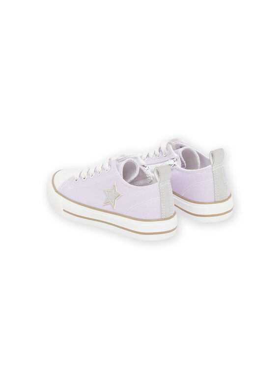 Purple canvas sneakers with star print RATOILMAUV / 23KK3574D16328