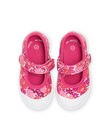 Pink floral print baby girl pumps NITOILAOP / 22KK3791D17030