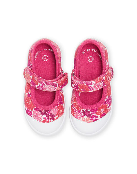 Pink floral print baby girl pumps NITOILAOP / 22KK3791D17030