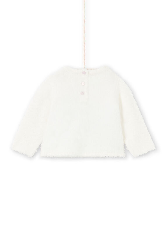 Baby girl ecru and pink sweater MITUPUL / 21WG09K1PUL001