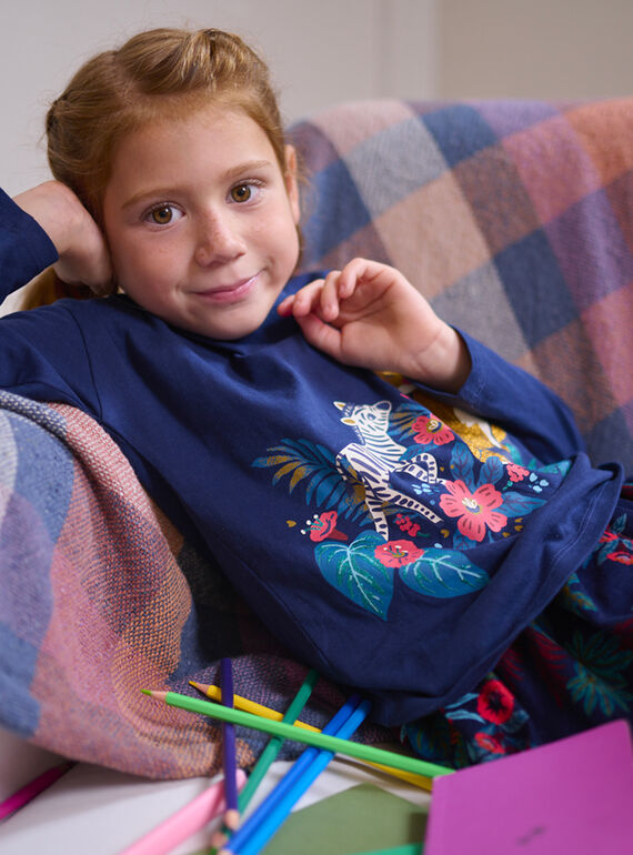 Long sleeve t-shirt with fox and zebra animation. PAMENTEE2 / 22W901U3TML713