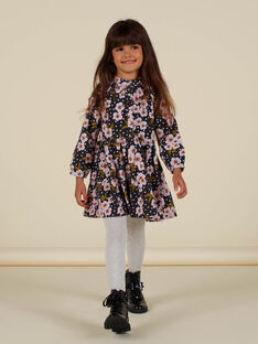 Child girl polka dot and floral printed corduroy dress MAHIROB1 / 21W901U3ROBJ905