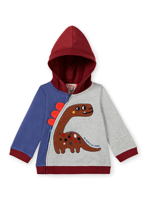 Baby boy's three-colored hoodie with dinosaur print MUPAGIL / 21WG10H1GIL943