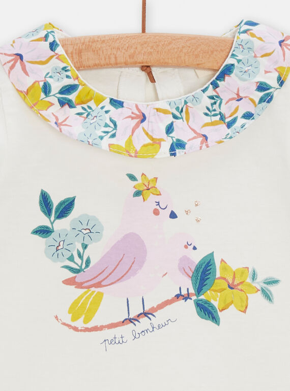 White top with bird pattern for baby girls TIPOBRA / 24SG09M1BRA001