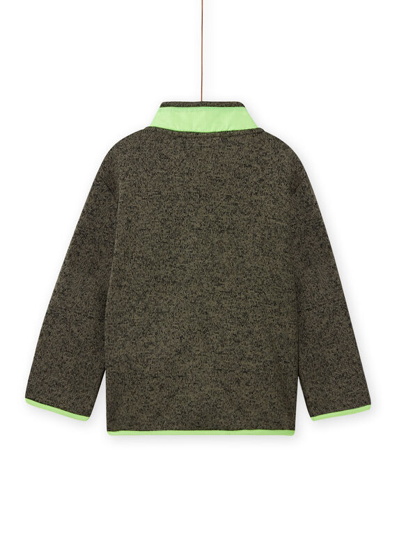 Boy's khaki mottled vest with neon green inserts MOJOGITEK4 / 21W90211GILG631