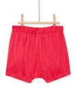 Baby girl ecru and red T-shirt and bloomer set NIFLAENS / 22SG09R1ENS001