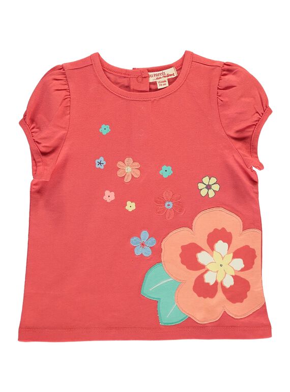 Baby girls' short-sleeved T-shirt CIBUTI3 / 18SG09K3TMCF515