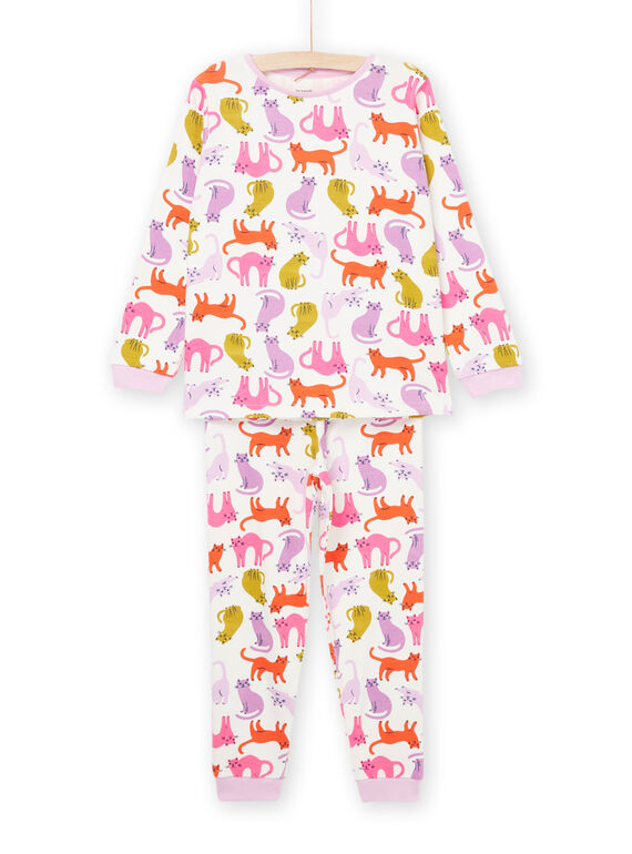 Sweater and pants pyjama set with cats print PEFAPYJCAT / 22WH1123PYJ001