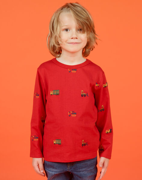 Boy S Red Long Sleeve T Shirt With Car Tractor And Helicopter Print Buy Online Color Friday Dpam International Website