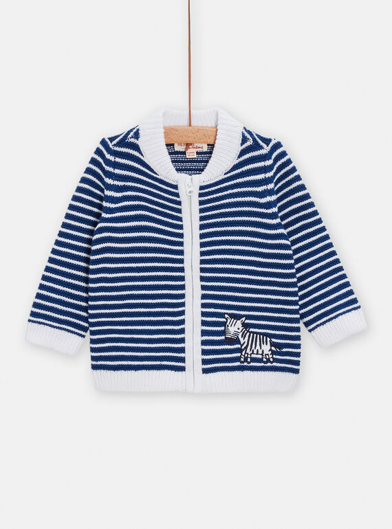 Navy blue striped waistcoast for baby boys TUPOGIL / 24SG10M1GIL070