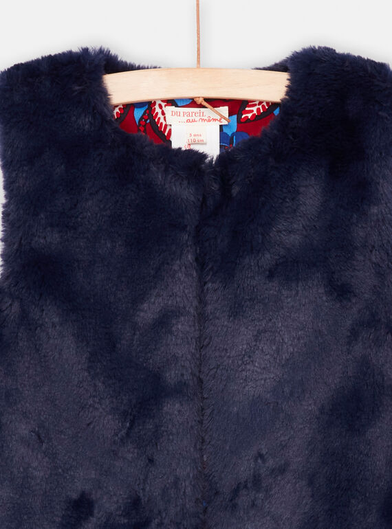 Girl's reversible midnight blue cardigan SAFORCAR1 / 23W901K1CARC205