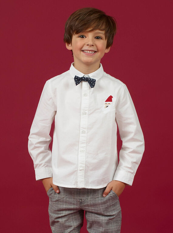White Christmas shirt and bow tie child boy MONOCHEM / 21W902Q1CHM000