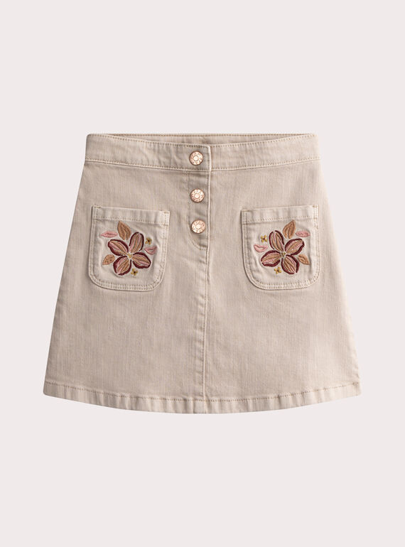 Beige cotton drill skirt  WALANJUP / 25S90141JUP007