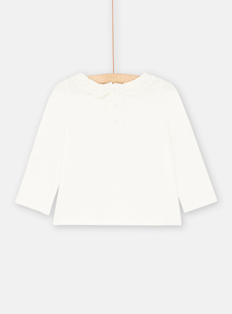 Off-white bra with doe, fawn and flower motifs for baby girl SIKHOBRA / 23WG09Q1BRA001