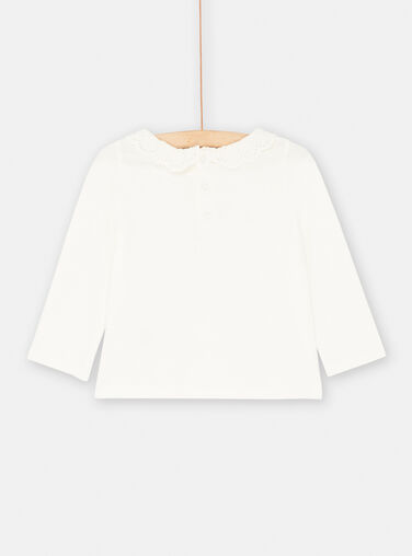 Off-white bra with doe, fawn and flower motifs for baby girl SIKHOBRA / 23WG09Q1BRA001