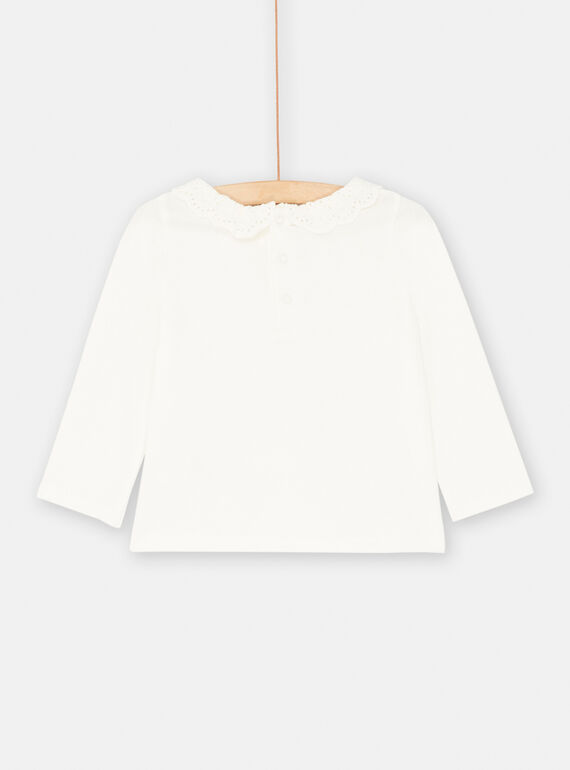 Off-white bra with doe, fawn and flower motifs for baby girl SIKHOBRA / 23WG09Q1BRA001