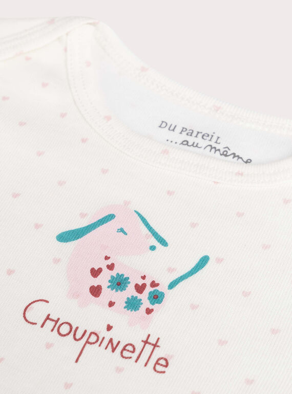 Set of 2 long-sleeved printed bodysuits for baby girl  VEFIBODDOG / 24WH1381BDL001