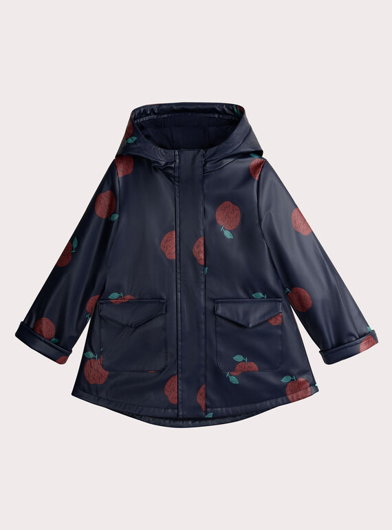 Red apple printed navy rain raincot for girls  VACIRIMPER / 24W901E1IMP070