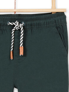 Boy's dark green twill pants MOTUPAN2 / 21W902K2PANG618