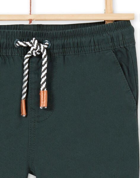 Boy's dark green twill pants MOTUPAN2 / 21W902K2PANG618