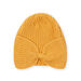 Girl's knotted mustard hat