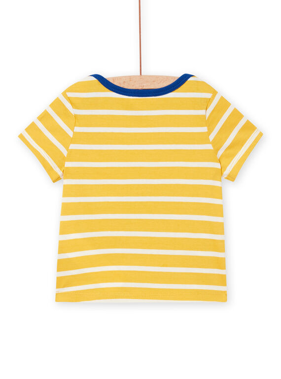 Baby Boy Yellow & White Short Sleeve T-Shirt NUJOTI2 / 22SG10C2TMC106