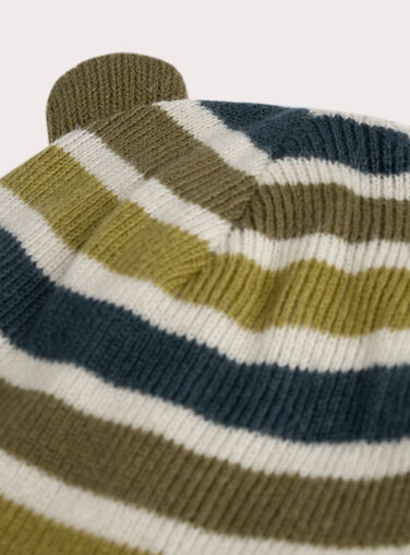  Khaki striped hat for baby boy  VYUGROBON2 / 24WI10M2BON633