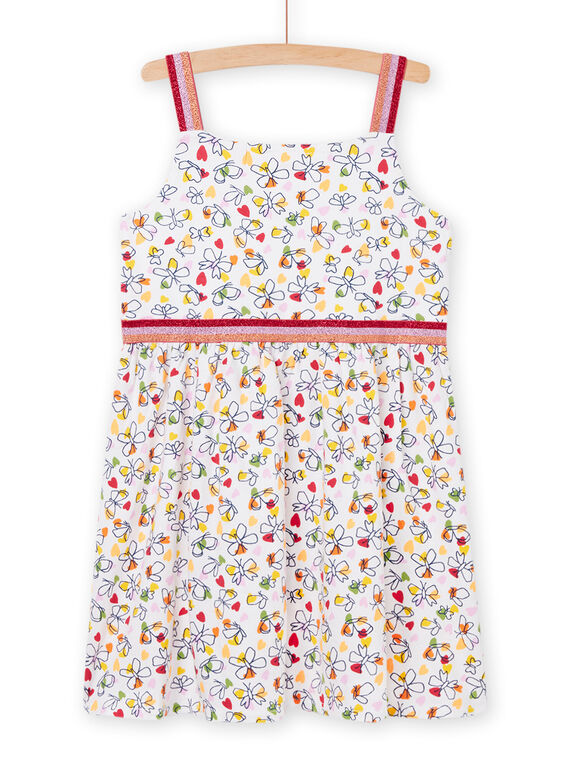 White butterflies and hearts dress child girl NAHOROB4 / 22S901T1ROB000