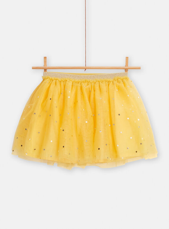 Girl's yellow sequined skirt TAJAJUP / 24S90111JUP104