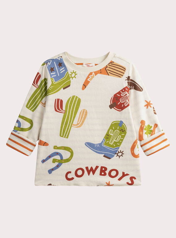 Reversible striped T-shirt with a cowboy print WOLANTEE3 / 25S90242TML005