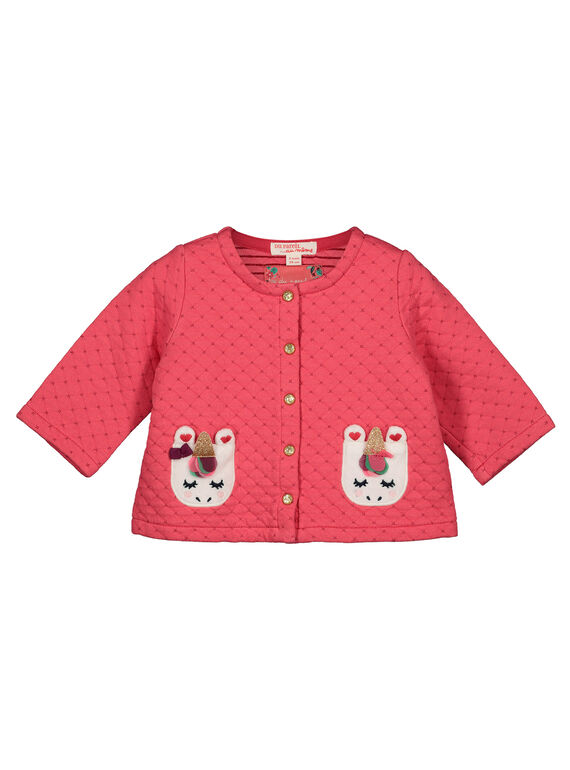 Baby girls' quilted cardigan GIVECAR / 19WG0921CARD318