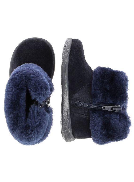 Baby girls' leather boots DBFBOOTCOL / 18WK37T1D0D070