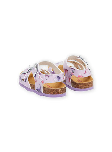 Purple leather sandals with butterfly print RINUPAPIL / 23KK3761SLB328