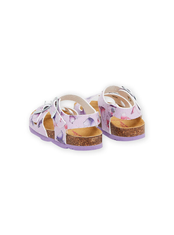 Purple leather sandals with butterfly print RINUPAPIL / 23KK3761SLB328