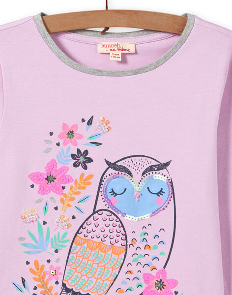 Baby girl lavender owl t-shirt MAPLATEE1 / 21W901O3TML326