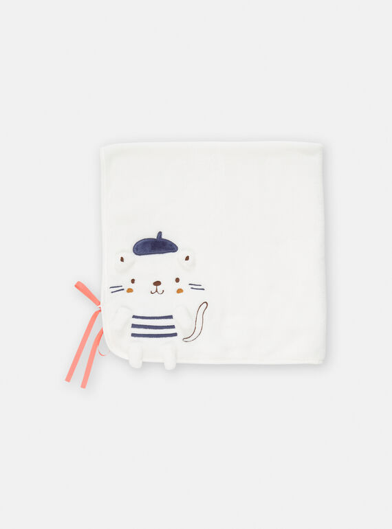 Off-white blanket with cat animation TOU1COUV / 24SF05H1D4PA001