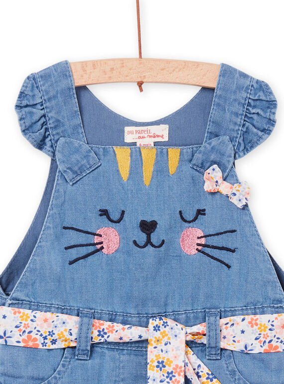 Short denim overalls with removable belt PICISAC / 22WG09M1SALP274