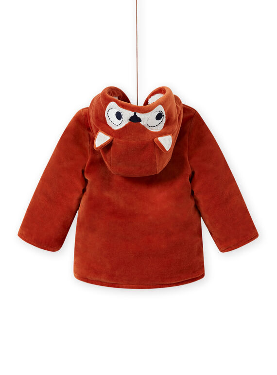 Boy's corduroy hooded parka with fox pattern MUGROPAR / 21WG1051PAR408