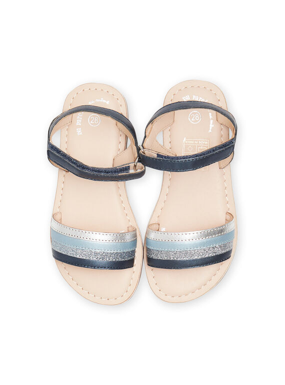 Navy blue sandals child girl NASANDJEANNE / 22KK3543D0E070