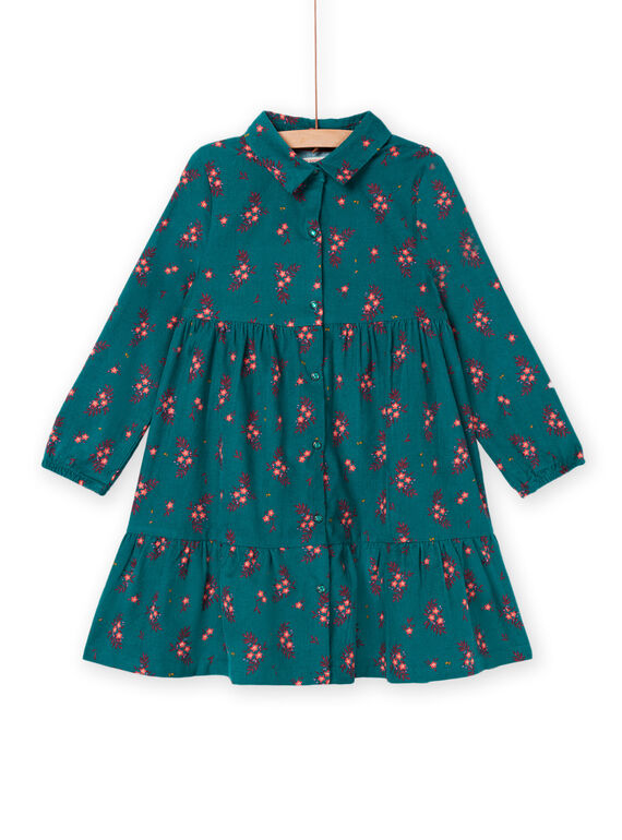 Ruffled shirt dress in velvet milleraies PAPRIROB3 / 22W901P2ROBC217