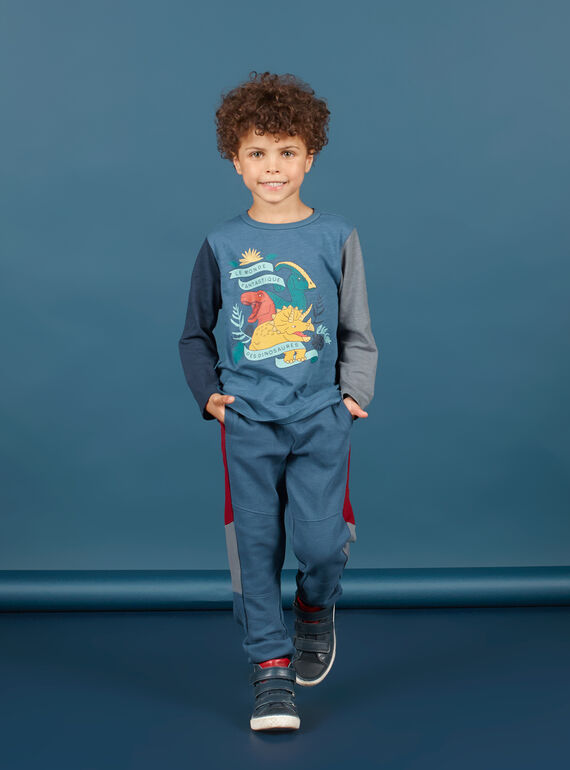 Boy's navy blue and red jogging suit MOPAJOG / 21W902H1JGB219