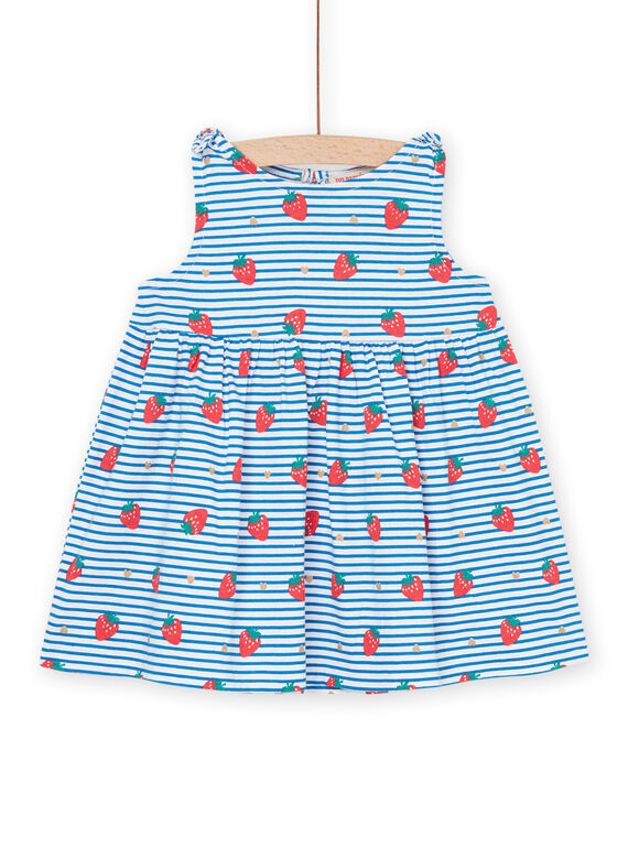 Strawberry, heart and white and blue stripes dress RIPLAROB1 / 23SG09P2ROB000
