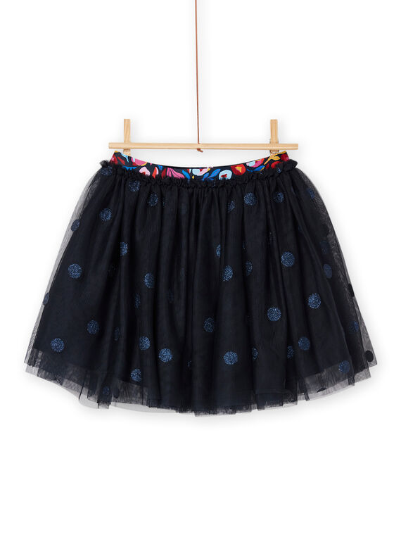 Black tulle skirt with glitter print RAJUNJUP1 / 23S901U2JUPC243