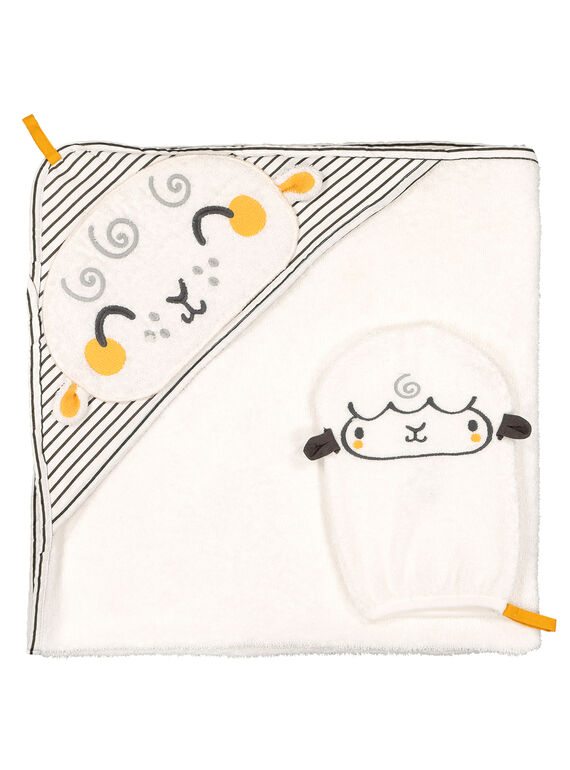 Unisex babies' hooded towel and glove GOU1POIN / 19WF4211POI000